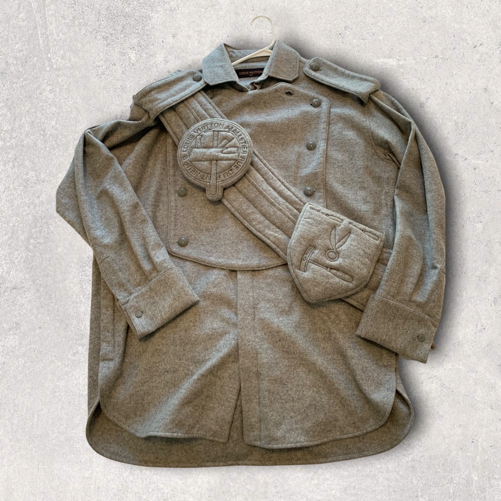 Louis Vuitton Plastron shirt with sash/patches men’s Small COMES WITH LV COVER